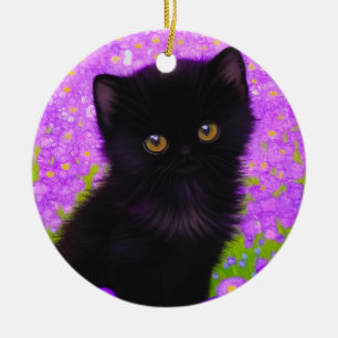 Gustav Klimt Cat Julgransprydnad Keramik