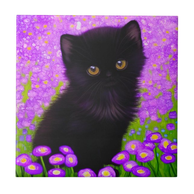 Gustav Klimt Cat Kakelplatta (Framsidan)