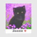 Gustav Klimt Cat Klistermärken<br><div class="desc">Ett märke med en Gustav Klimt-katt! Denna flytande kattunge ligger i en grönt fält i lila blommor. En perfekt gåva till kattälskare och österrikiska konstentusiaster!</div>