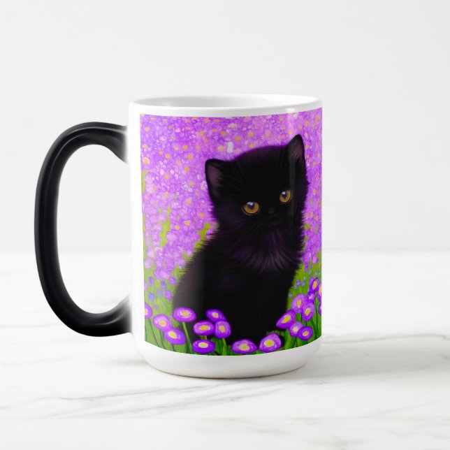 Gustav Klimt Cat Magisk Mugg (Vänster)