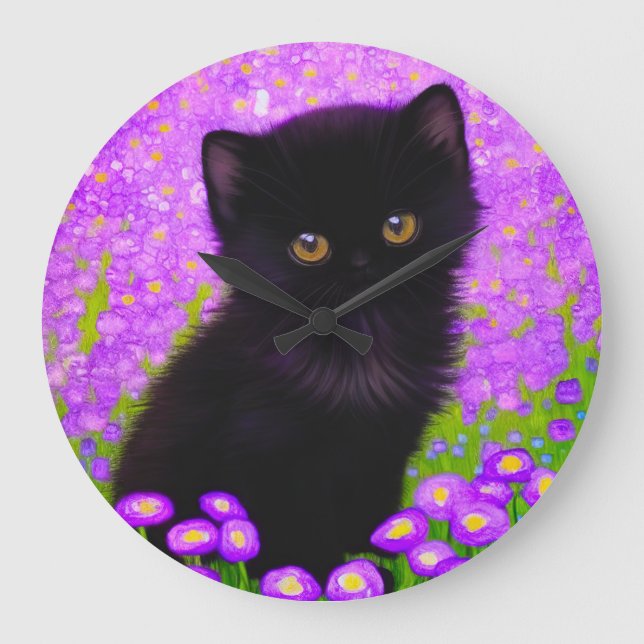 Gustav Klimt Cat Stor Klocka (Framsida)