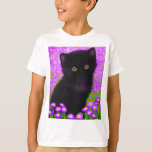 Gustav Klimt Cat T Shirt<br><div class="desc">T-Shirt med en Gustav Klimt-katt! Denna flytande kattunge ligger i en grönt fält i lila blommor. En perfekt gåva till kattälskare och österrikiska konstentusiaster!</div>