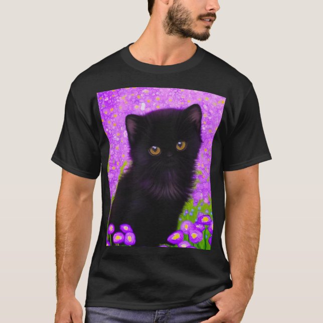 Gustav Klimt Cat T Shirt (Framsida)