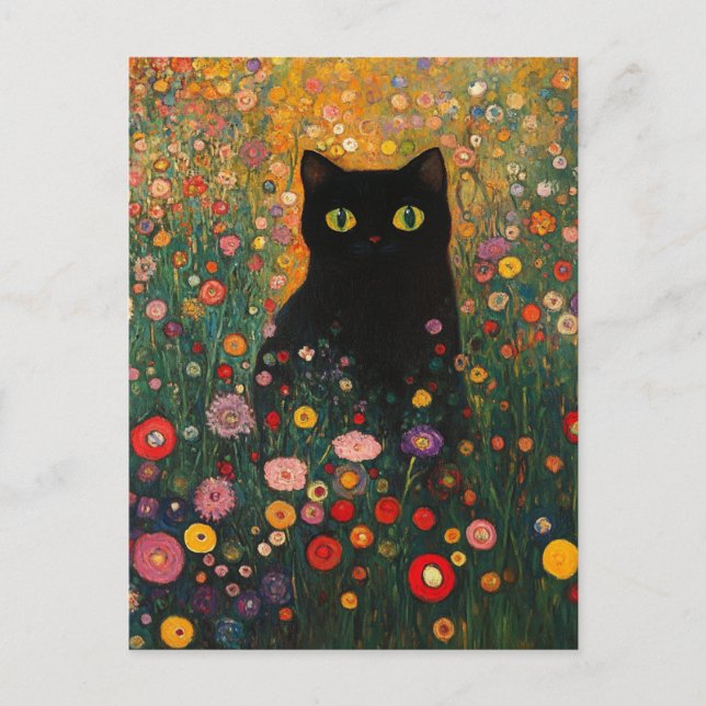 Gustav Klimt Cat Vintage vykort (Framsida)