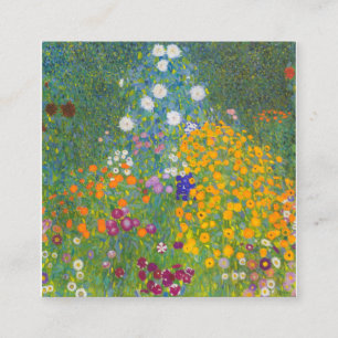 Gustav Klimt Cottage Garden Fyrkantigt Visitkort