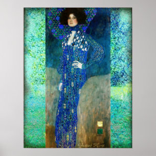 Gustav Klimt Dam i Blue Poster