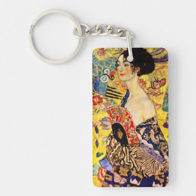 Gustav Klimt Dam med Fläkt (Framsidan)
