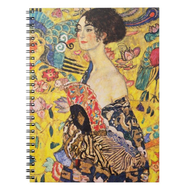 Gustav Klimt Dam med Fläkt Anteckningsbok (Framsidan)