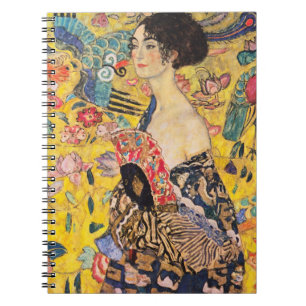 Gustav Klimt - Dam med Fläkt Anteckningsbok
