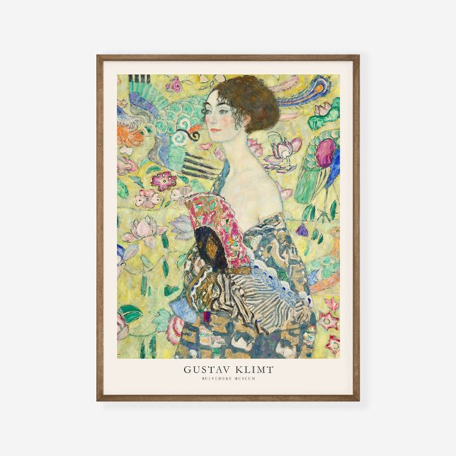 Gustav Klimt Dam med Fläkt Art Exhibition Poster (Skapare uppladdad)