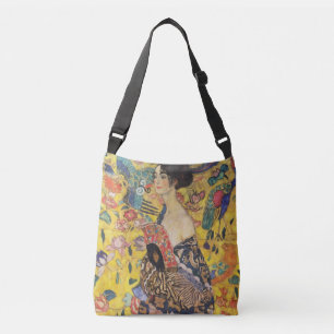 Gustav Klimt Dam med Fläkt Art nouveau-färg Axelväska
