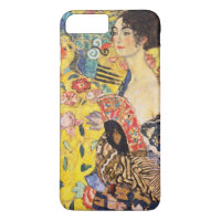 Gustav Klimt dam med fläkt