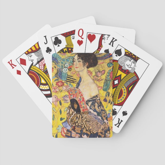 Gustav Klimt Dam med fläkt Casinokort (Baksidan)