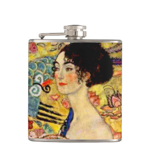 Gustav Klimt Dam med Fläkt Fickplunta