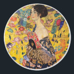 Gustav Klimt - Dam med Fläkt Knopp<br><div class="desc">Dam med Fläkt - Gustav Klimt,  Oil on Canvas,  1917-1918</div>