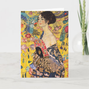 Gustav Klimt - Dam med Fläkt Kort