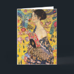 Gustav Klimt - Dam med Fläkt Kort<br><div class="desc">Dam med Fläkt - Gustav Klimt,  Oil on Canvas,  1917-1918</div>