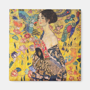 Gustav Klimt - Dam med Fläkt Magnet