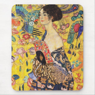 Gustav Klimt Dam med Fläkt Musmatta