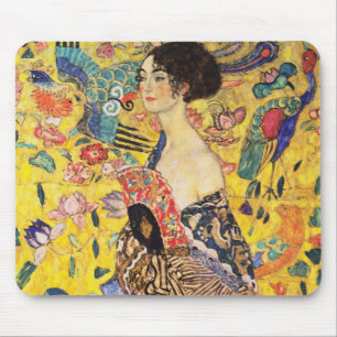 Gustav Klimt Dam med Fläkt Musmatta