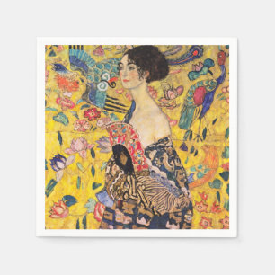 Gustav Klimt - Dam med Fläkt Pappersservett