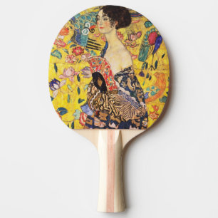 Gustav Klimt Dam med Fläkt Pingisracket
