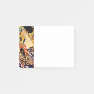 Gustav Klimt Dam med Fläkt Post-it Block