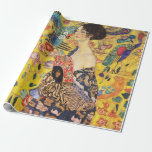 Gustav Klimt Dam med Fläkt Presentpapper<br><div class="desc">Gustav Klimt Dam med Fläkt som är Papprare</div>