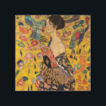 Gustav Klimt - Dam med Fläkt Trätavla<br><div class="desc">Dam med Fläkt - Gustav Klimt,  Oil on Canvas,  1917-1918</div>
