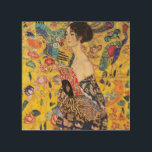 Gustav Klimt - Dam med Fläkt Trätavla<br><div class="desc">Dam med Fläkt - Gustav Klimt,  Oil on Canvas,  1917-1918</div>
