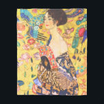 Gustav Klimt Dam med Fläkt vintage art nouveau Fleecefilt<br><div class="desc">Gustav Klimt Dam med Fläkt vintage art nouveau</div>
