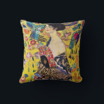 Gustav Klimt Dam med Fläkt vintage art nouveau Kudde<br><div class="desc">Gustav Klimt Dam med Fläkt vintage art nouveau</div>