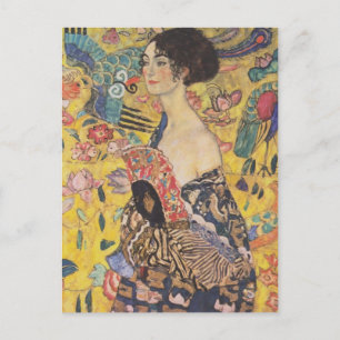 Gustav Klimt-Dam med Fläkt Vykort