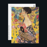 Gustav Klimt - Dam med Fläkt Vykort<br><div class="desc">Dam med Fläkt - Gustav Klimt,  Oil on Canvas,  1917-1918</div>