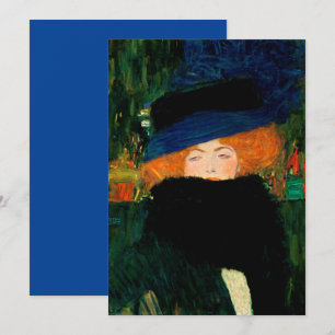 Gustav Klimt "Dam med hatt och fjäder" Julkort