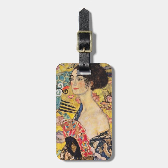 Gustav Klimt - Dam med solfjäder Bagagebricka (Vertikal Framsida)