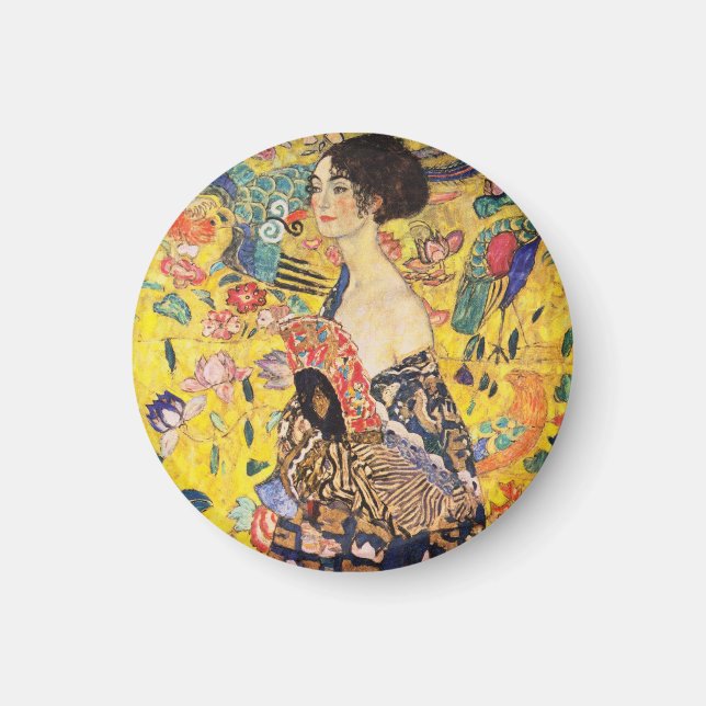 Gustav Klimt Dam med solfjäder Magnet (Framsidan)