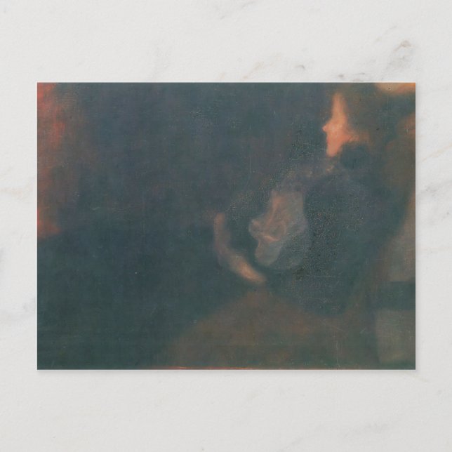 Gustav Klimt-Dam, som ersätts av Fireplace Vykort (Framsida)