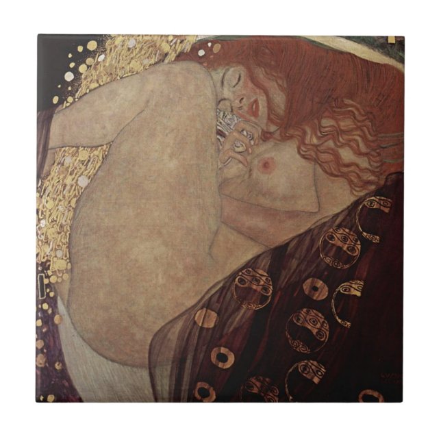 Gustav Klimt - Danae - härligt konstverk Kakelplatta (Framsidan)