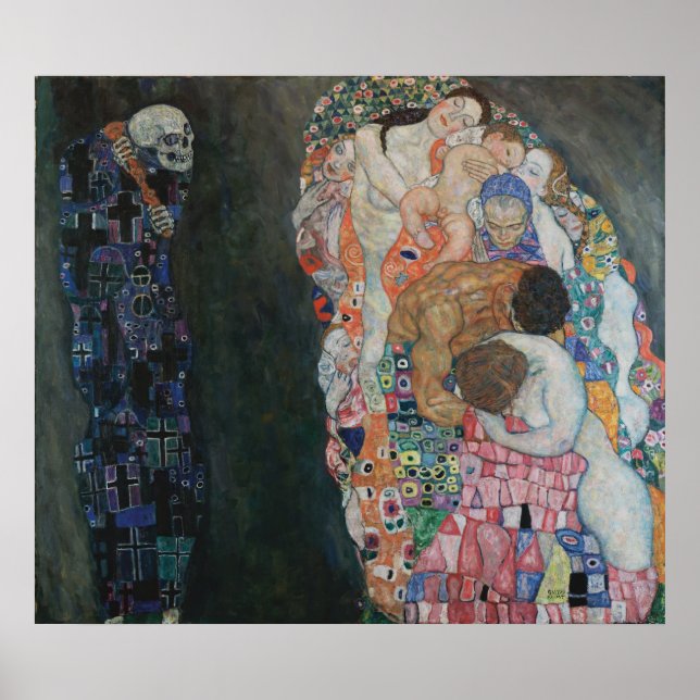 Gustav Klimt - Death and Life, 1910 Poster (Framsidan)