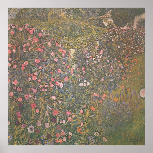 Gustav Klimt - det italienska trädgårdslandskapet Poster (Framsidan)