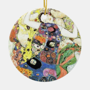 Gustav Klimt Die Jungfrauen Julgransprydnad Keramik