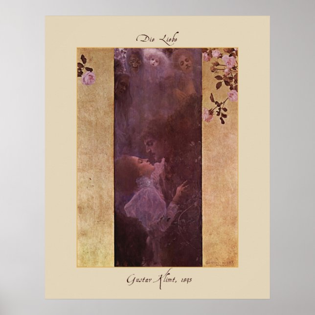 Gustav Klimt Die Liebe (Kärlek)1895 Poster Skriv u (Framsidan)