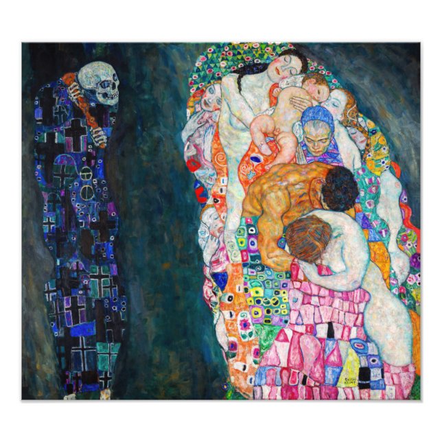 Gustav Klimt - Död och liv Fototryck (Framsidan)