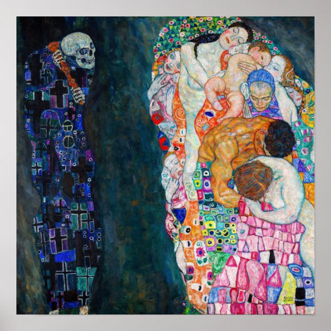 Gustav Klimt - Död och Liv Poster (Framsidan)