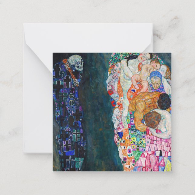Gustav Klimt - Döden och Livet Anteckningskort (Framsida)