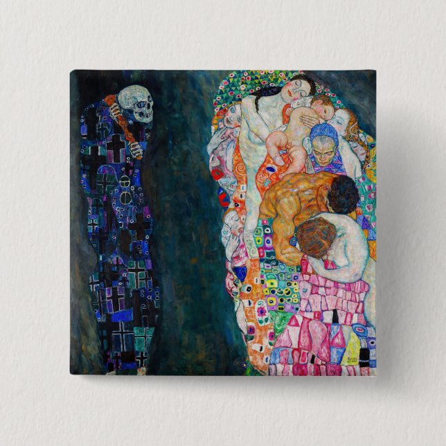 Gustav Klimt - Döden och Livet Knapp (Framsida)