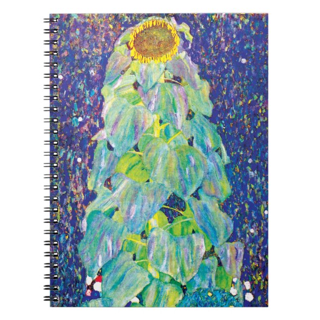 Gustav Klimt - Färgning av solroskonst Anteckningsbok (Framsidan)