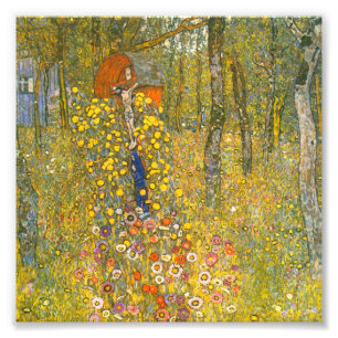 Gustav Klimt Farm Garden med Crucifix Fototryck
