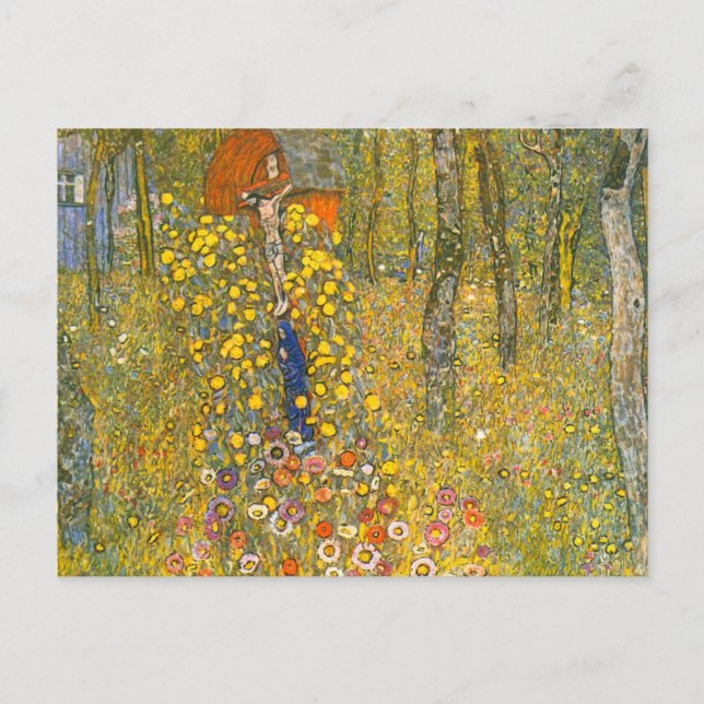 Gustav Klimt Farm Garden med Crucifix Helg Vykort (Framsida)